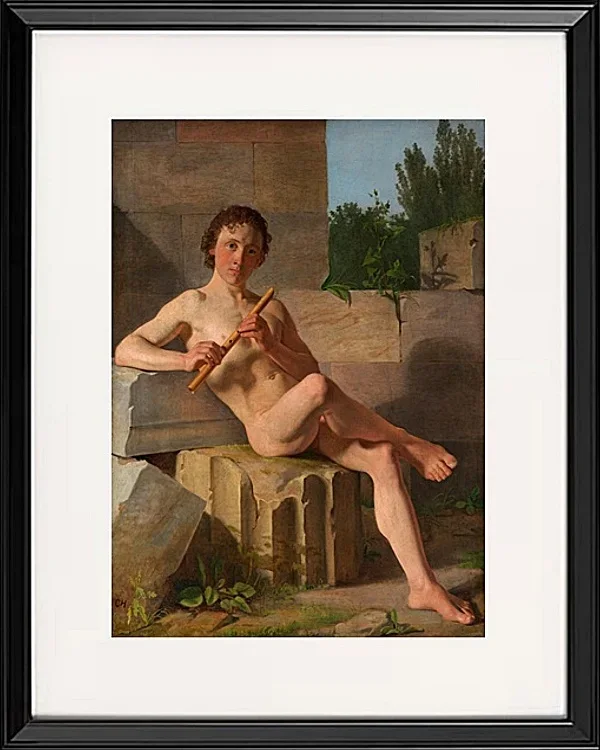 Ein männliches Modell, das Flöte spielt – 1826