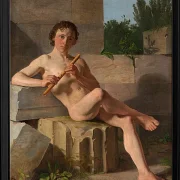 Ein männliches Modell, das Flöte spielt – 1826