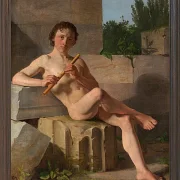 Ein männliches Modell, das Flöte spielt – 1826