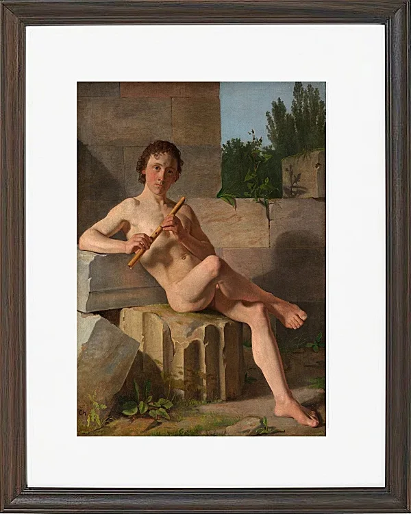 Ein männliches Modell, das Flöte spielt – 1826