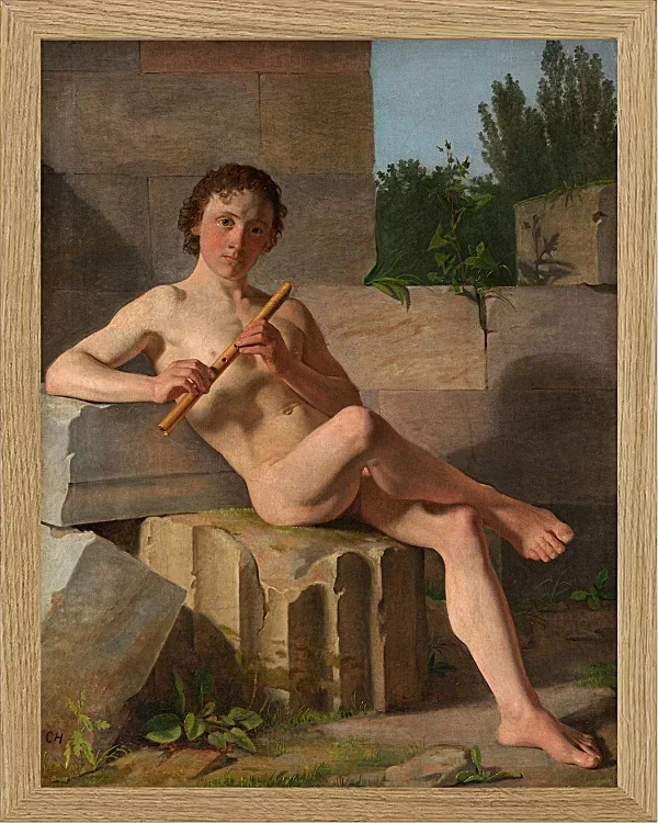 Ein männliches Modell, das Flöte spielt – 1826