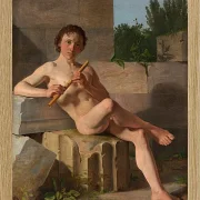 Ein männliches Modell, das Flöte spielt – 1826