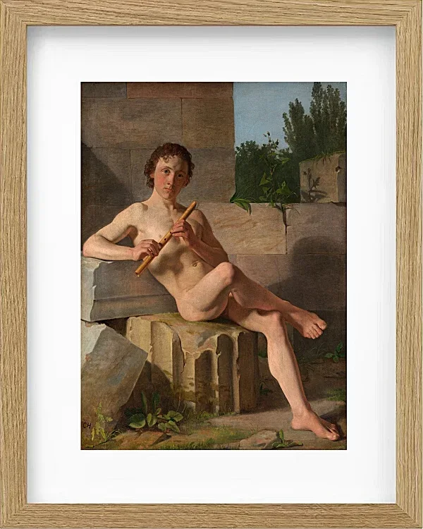 Ein männliches Modell, das Flöte spielt – 1826