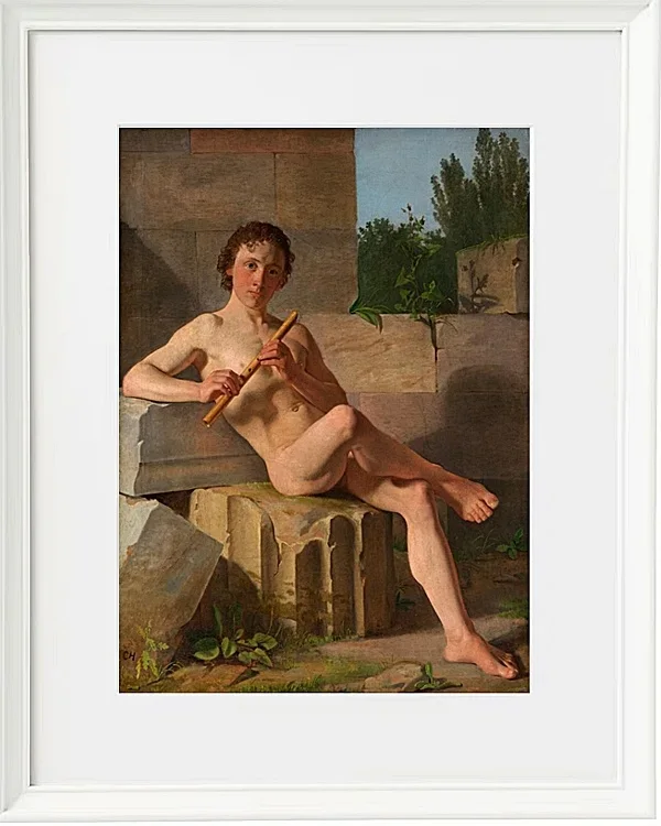 Ein männliches Modell, das Flöte spielt – 1826