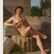 Ein männliches Modell, das Flöte spielt – 1826