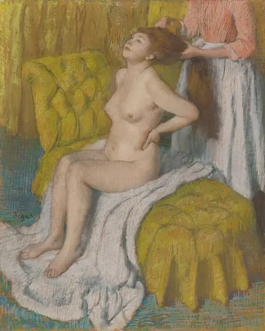Eine Frau lässt sich die Haare kämmen - 1886