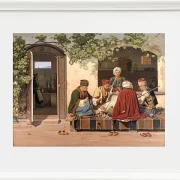 Eine Gruppe Schachspieler vor einem türkischen Kaffeehaus – 1845