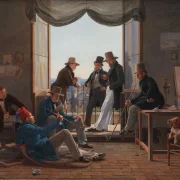 Constantin Hansen –  Eine Gruppe dänischer Künstler in Rom 1837 | Giclée Kunstdruck gerahmt