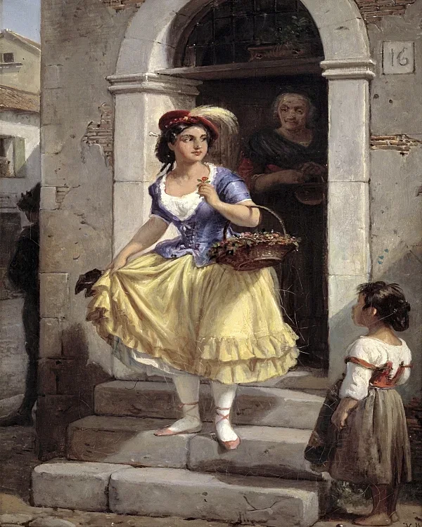 Eine Italienerin auf dem Weg zum Karneval - 1835