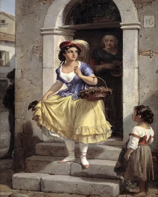 Eine Italienerin auf dem Weg zum Karneval - 1835