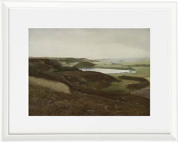 Laurits Andersen Ring – Et landskab ved Bryrup Jylland 1888 | Indrammet giclée-kunsttryk
