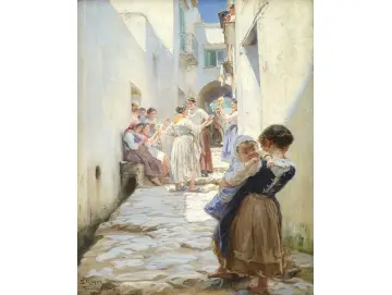 Eine Straße in Torello, Italien – 1890