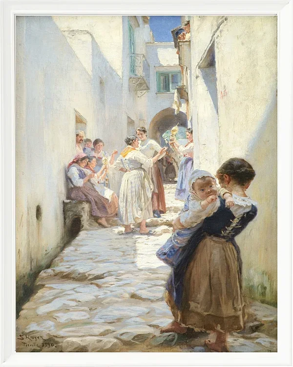 Eine Straße in Torello, Italien – 1890