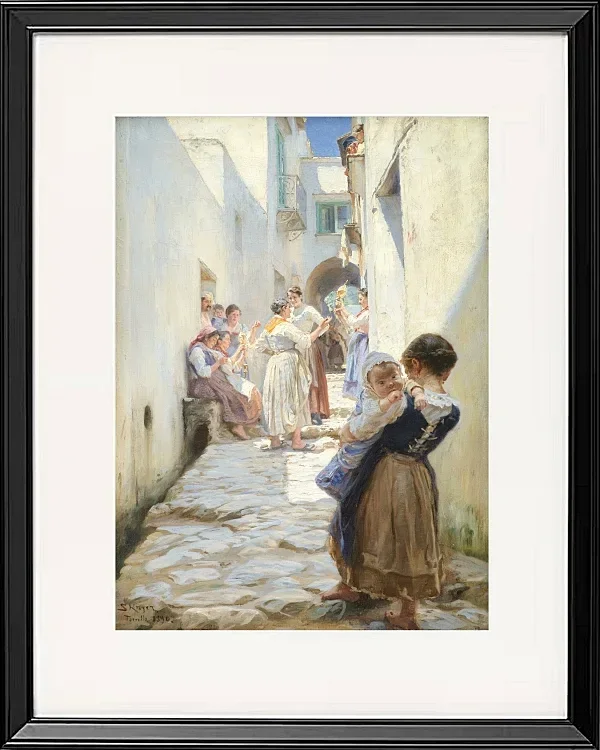 Eine Straße in Torello, Italien – 1890