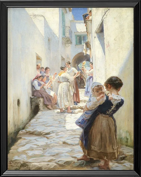 Eine Straße in Torello, Italien – 1890