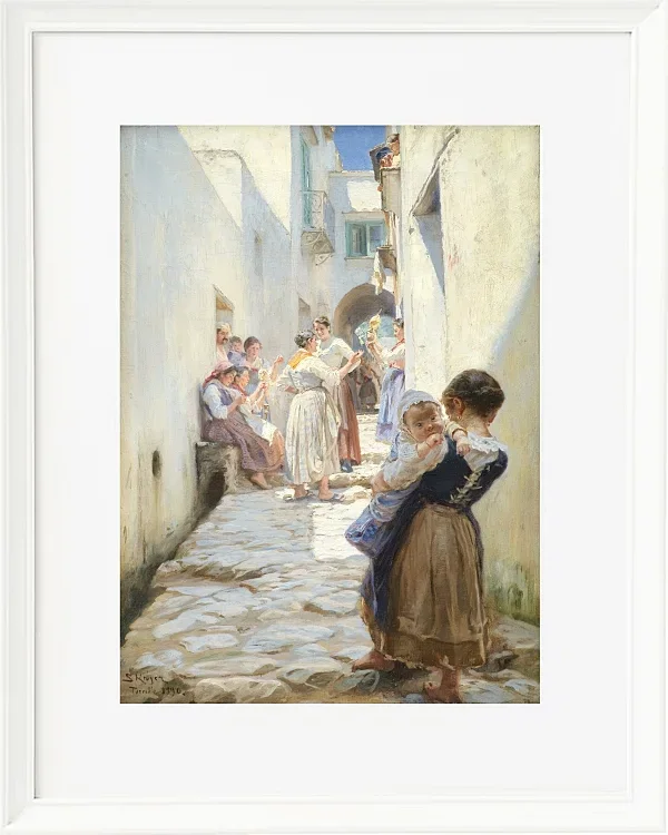 Eine Straße in Torello, Italien – 1890