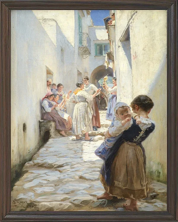 Eine Straße in Torello, Italien – 1890