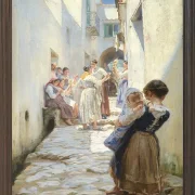 Eine Straße in Torello, Italien – 1890