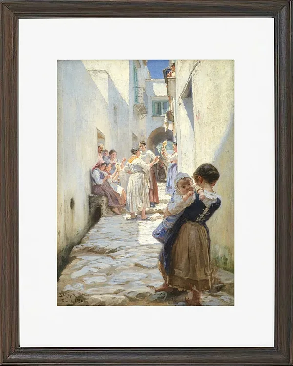 Eine Straße in Torello, Italien – 1890