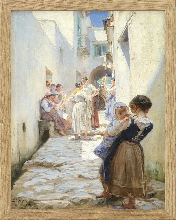 Eine Straße in Torello, Italien – 1890