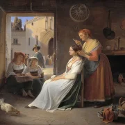 En ung italiensk kvinde bliver udsmykket af sin mor - 1835