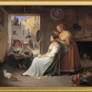 En ung italiensk kvinde bliver udsmykket af sin mor - 1835