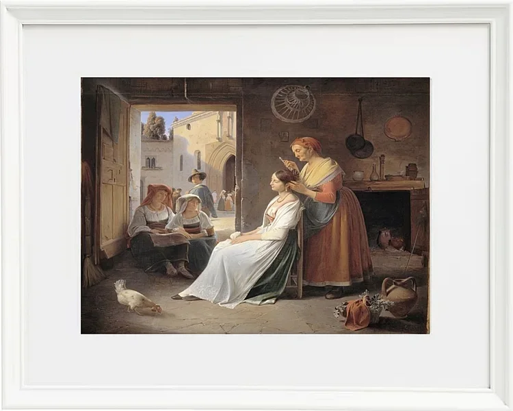 En ung italiensk kvinde bliver udsmykket af sin mor - 1835