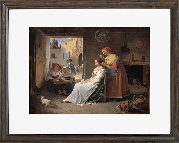 En ung italiensk kvinde bliver udsmykket af sin mor - 1835