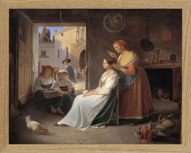 En ung italiensk kvinde bliver udsmykket af sin mor - 1835