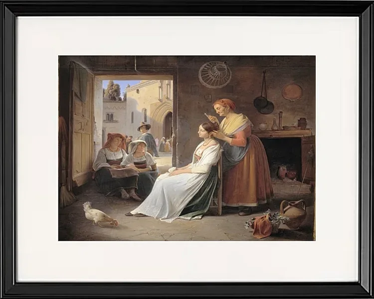 En ung italiensk kvinde bliver udsmykket af sin mor - 1835