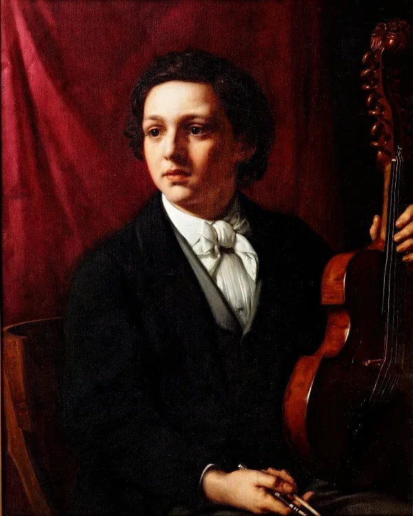 En ung musiker med sin violin - 1854