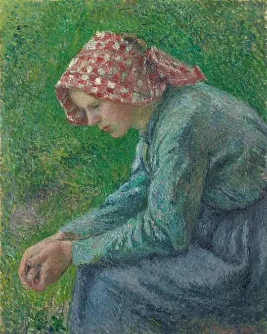 Eine sitzende Bäuerin - 1885