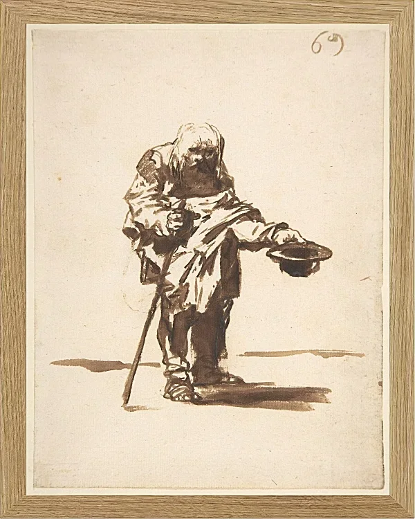 Bettler mit einem Stab in der Hand - 1812