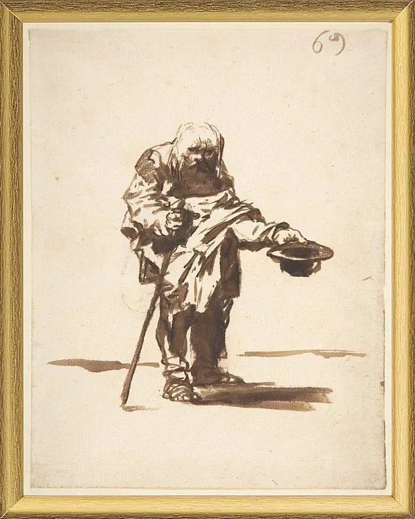 Bettler mit einem Stab in der Hand - 1812