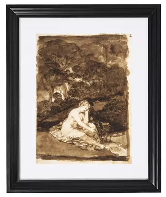 Eine teilweise nackte Frau, die an einem Bach sitzt – 1812