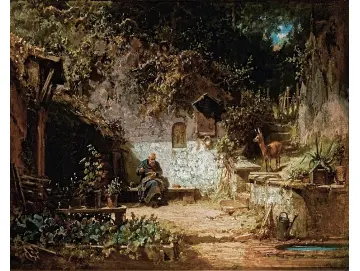 Einsiedler repariert seine Netze - 1875