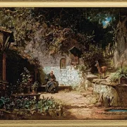 Einsiedler repariert seine Netze - 1875