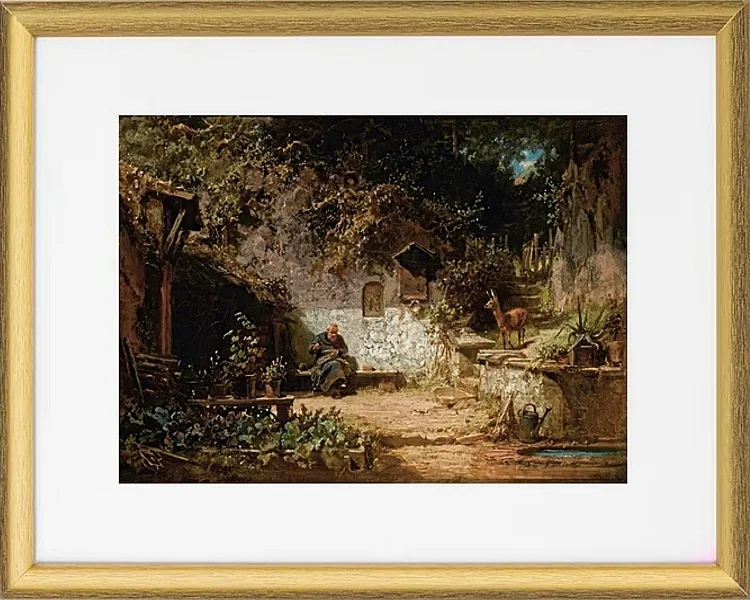 Einsiedler repariert seine Netze - 1875