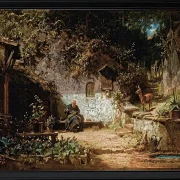 Einsiedler repariert seine Netze - 1875