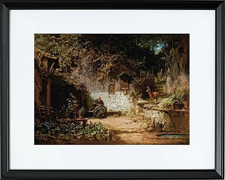 Einsiedler repariert seine Netze - 1875