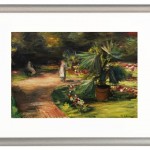 Garten mit Palme und zwei weiblichen Figuren - 1908