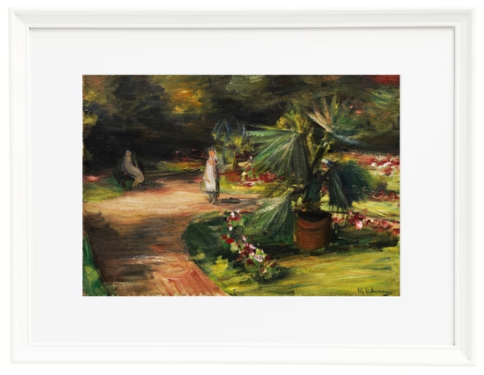 Garten mit Palme und zwei weiblichen Figuren - 1908