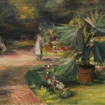 Garten mit Palme und zwei weiblichen Figuren - 1908