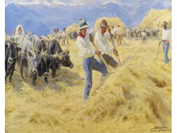 Ernten in den Abruzzen. Stadt Antino – 1890