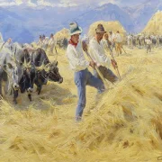 Ernten in den Abruzzen. Stadt Antino – 1890