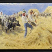 Ernten in den Abruzzen. Stadt Antino – 1890