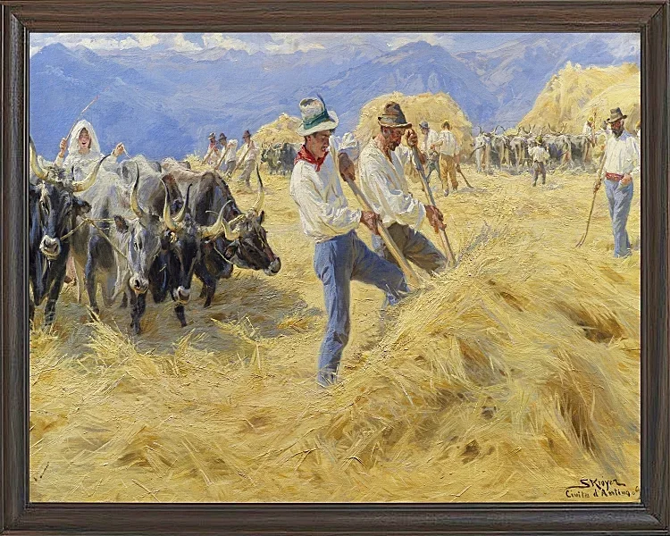 Ernten in den Abruzzen. Stadt Antino – 1890