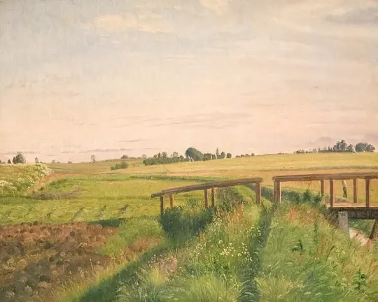 Feldlandschaft mit Brücke - 1858
