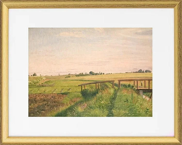 Feldlandschaft mit Brücke - 1858