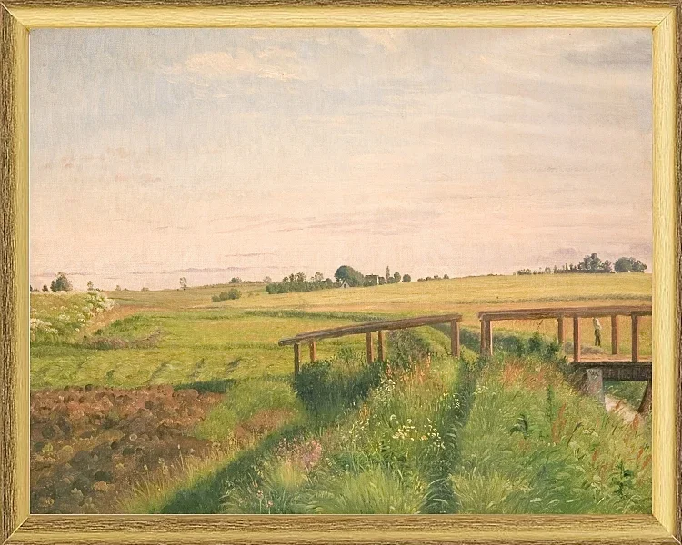 Feldlandschaft mit Brücke - 1858